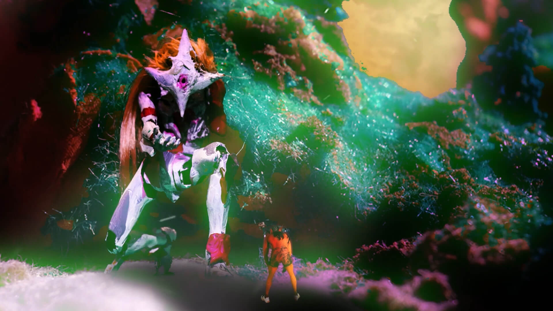 Solabot meeting Riakman animation still